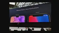 Huawei membandingkan desain notch P20 dan iPhone X (Foto: Softpedia_