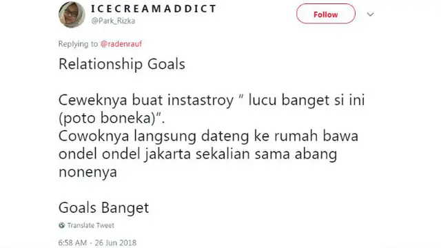 Imajinasi mengenai relationship goals sering dicurahkan melalui media sosial untuk sekadar berbagi.