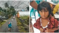 Fida, bocah yang fotonya viral saat berlari menyelamatkan dri dari erupsi Semeru. (Sumber: Instagram/littleproject.idn)