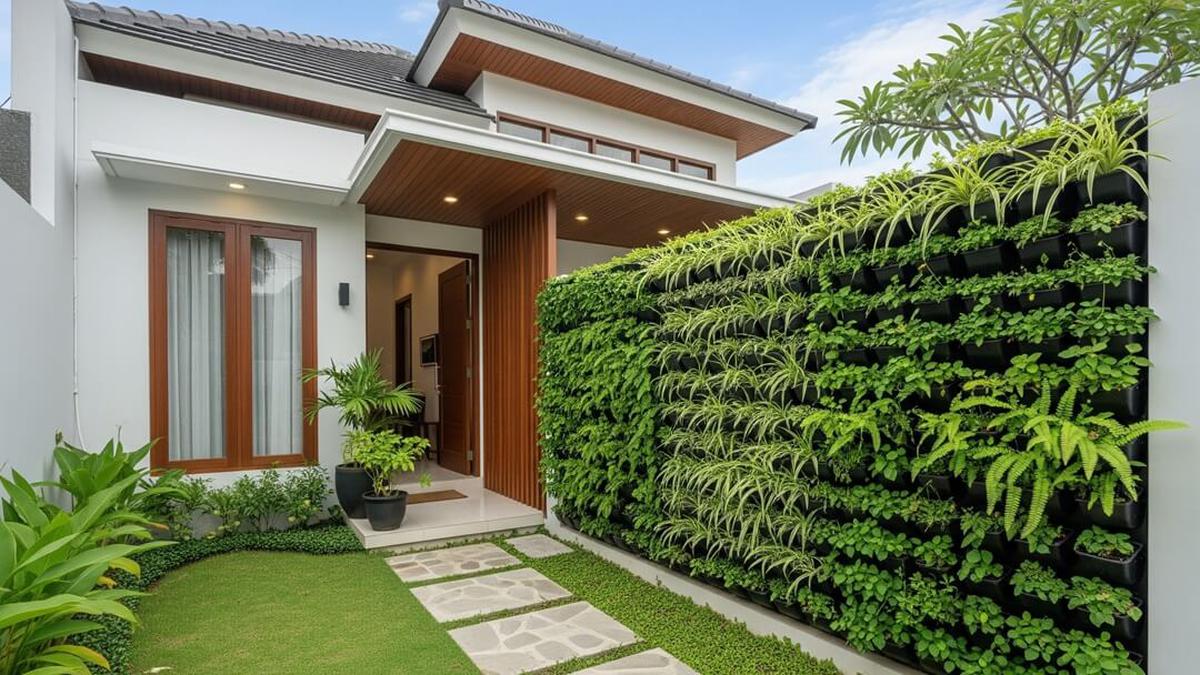 10 Ide Desain Rumah Kecil dengan Tanaman Hias di Dinding, Bikin Hunian Asri &amp; Fungsional