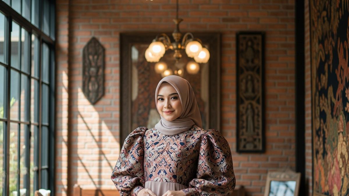 7 Dress Panjang Chiffon Flowy Kombinasi Brokat Muslim, Inspirasi Hijabers Kekinian