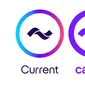 Logo Calibra dan Current yang mirip, membuat Facebook digugat oleh perusahaan lain (Foto: Twitter Current)