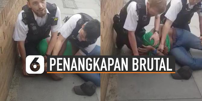 VIDEO: Viral, Polisi Inggris Melakukan Penangkapan dengan Lutut di Leher