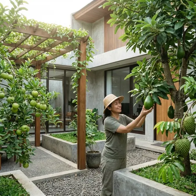 Konsep Kebun Klasik Serba Hijau (Gemini AI)