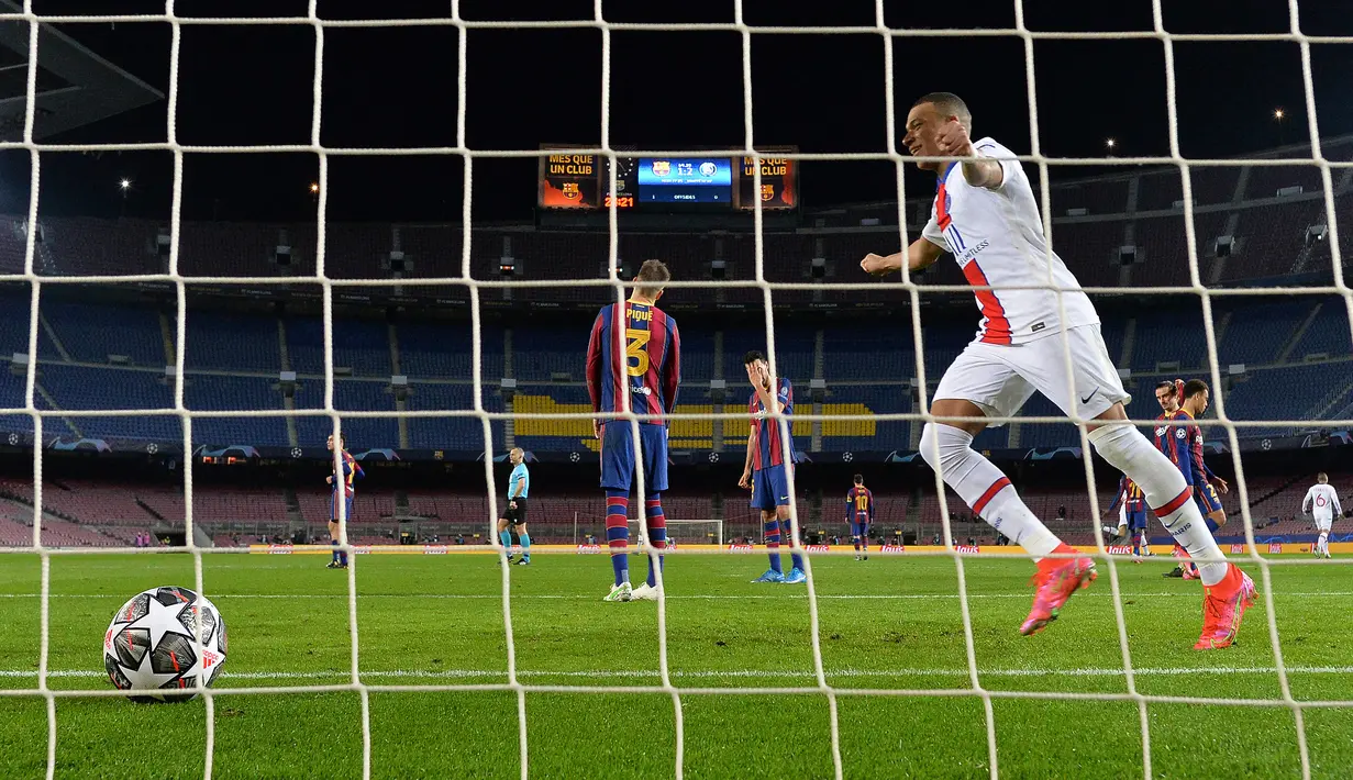 Wonderkid Paris Saint-Germain, Kylian Mbappe, berada di urutan ke-4 dengan kecepatan larinya mencapai kecepatan tertinggi 33,1 km / jam di Liga Champions UEFA musim ini. (Foto: AFP/LLuis Gene)