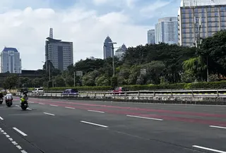 Jalanan protokol di Jakarta sepi di musim mudik Lebaran 2026. (Liputan6.com/Ady Anugrahadi)