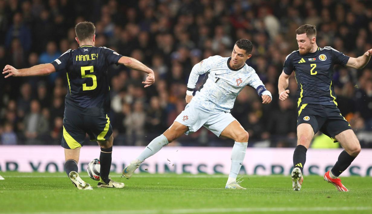 Timnas Portugal tampil lebih mendominasi dengan penguasaan bola mencapai 66 persen sepanjang laga. (AP Photo/Scott Heppell)