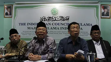 Majelis Ulama Indonesia saat menggelar jumpa pers di kantor MUI, Jakarta, Kamis (13/11/2014).  (Liputan6.com/Johan Tallo)