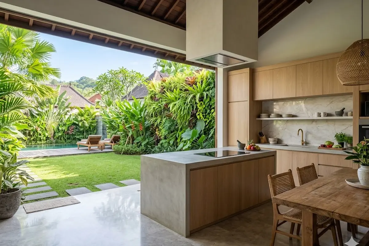 Model Dapur Semi Terbuka yang Sejuk Tanpa Exhaust Fan Mahal