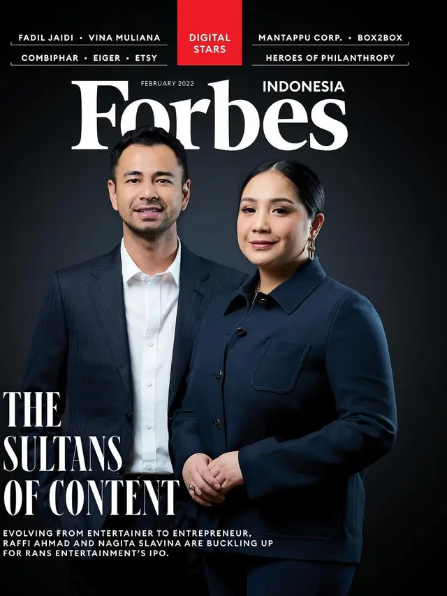 7 Artis Indonesia Ini Pernah Masuk Majalah Forbes, Terbaru Raffi Ahmad dan Nagita Slavina