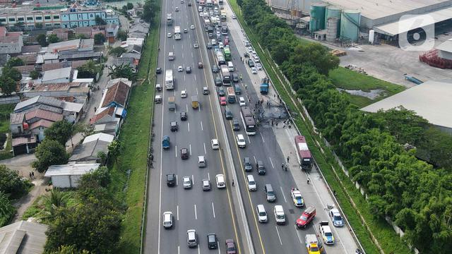 Lokasi Kejadian Kecelakaan Maut KM 58 Tol Cikampek
