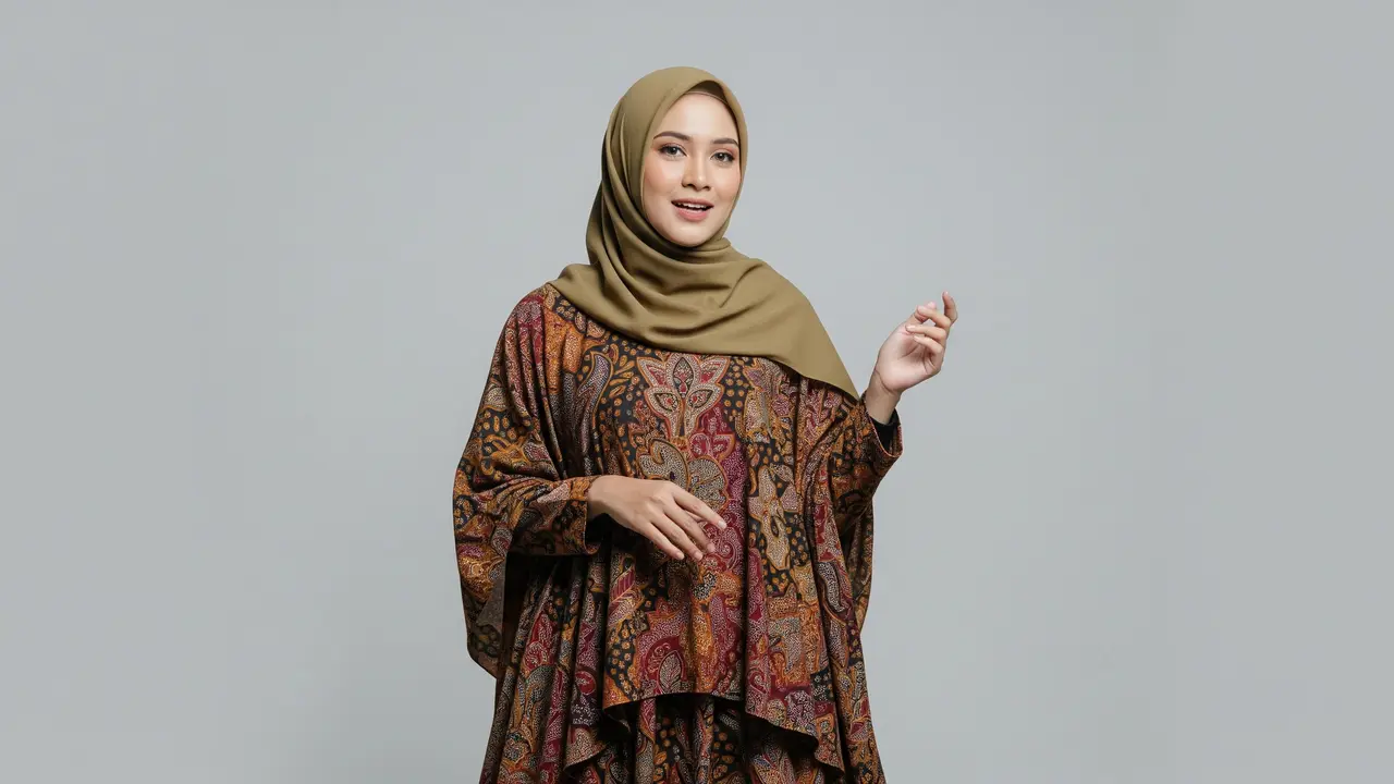 Gamis Batik Syar'i Desain Longgar