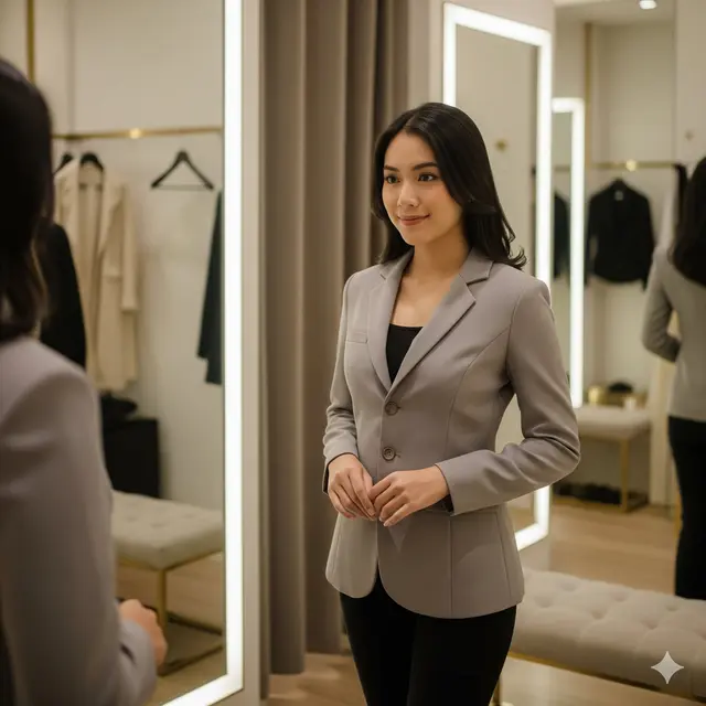 Blazer Classic Fit Kerah V-Neck