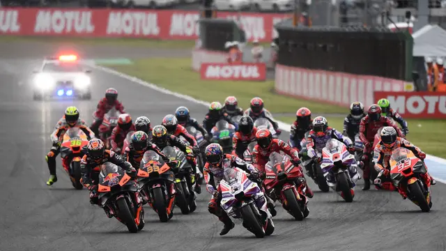 Foto: Diwarnai Hujan Deras dan Berakhir Red Flag, Jorge Martin Dinyatakan Juara MotoGP Jepang 2023
