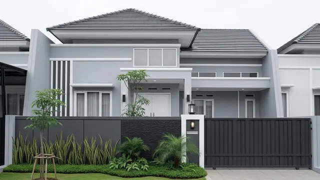 Desain Rumah Minimalis Cat Abu-Abu Putih