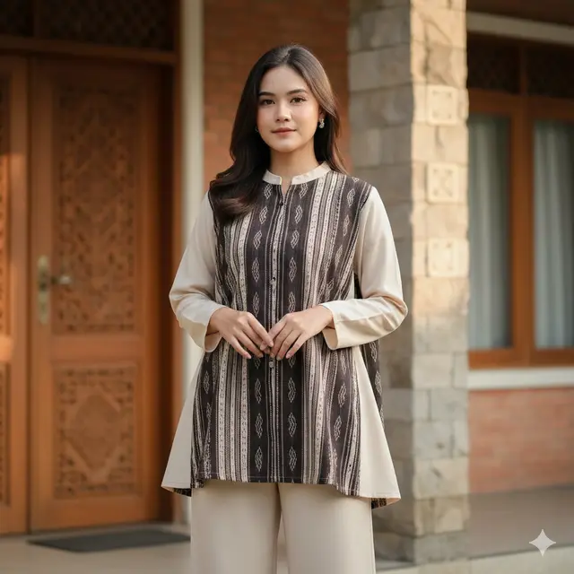 Model Baju Atasan Lurik Terbaru