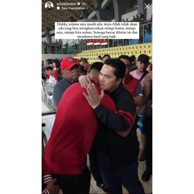 Pesan Erick Thohir untuk Hokku Caraka