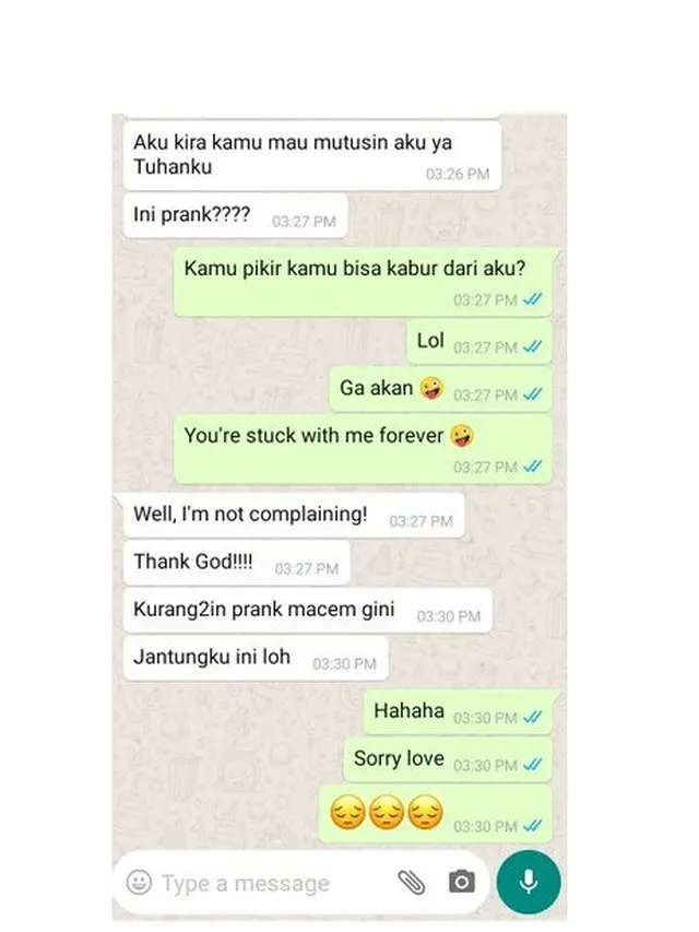6 Chat Prank Minta Putus Ini Bikin Senyum Tipis, Hubungan Dibuat Mainan