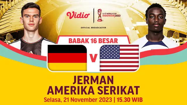 Siaran Langsung Piala Dunia U-17 Big Match: Jerman vs Amerika di Vidio