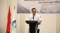 Ketua ASKOMPSI Muhammad Faisal saat Rapat Kerja Nasional Asosiasi Dinas Komunikasi dan Informatika Provinsi Seluruh Indonesia (Rakernas ASKOMPSI) 2024.