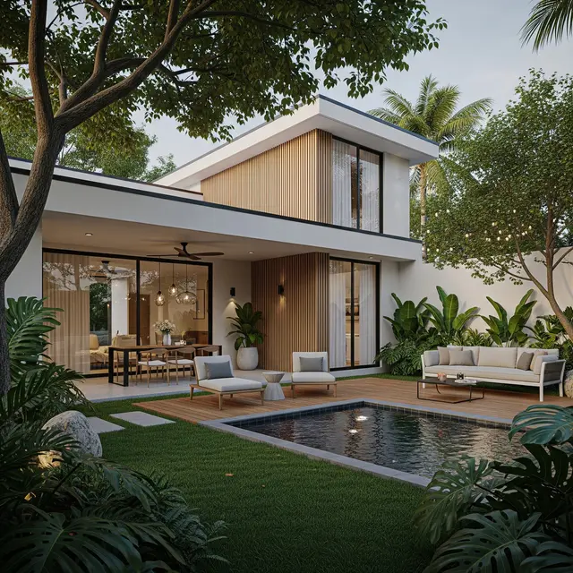Model Rumah Sederhana View Taman Hijau