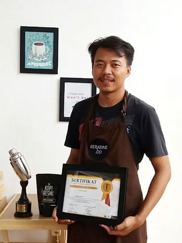 Galih Febianto (29) pemenang Festival Kopi Nusantara 2017 dengan kopi Arabika Kalibening, Banjarnegara. (Foto: Liputan6.com/Muhamad Ridlo)
