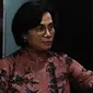 Menteri keuangan Sri Mulyani saat di wawancarai oleh liputan6 di Kementerian Keuangan, Jakarta, Kamis (16/3/2023). (Liputan6.com/Herman Zakharia)