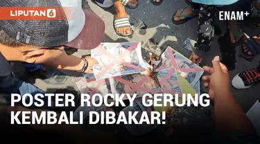 Demo di Depan Kantor Bupati Mojokerto, Massa Bakar Poster Rocky Gerung