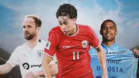 Ilustrasi - Bintang-Bintang A-League: Valere German (Macarthur), Rafael Struick (Brisbane), Douglas Costa (Sydney) (Bola.com/Adreanus Titus)