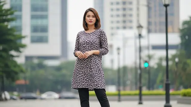 Tunik Motif Animal Print