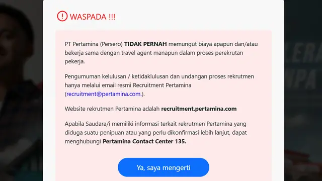 Cara Daftar Lowongan Magang Recruitment Pertamina