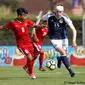 Duel Timnas Indonesia U-19 Vs Skotlandia U-20 di Turnamen Toulon 2017, Selasa (6/6/2017). (Bola.com/Memo Photo)