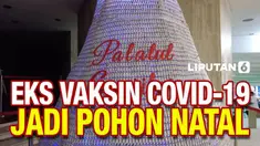Pemandangan unik tampak di Ibu Kota Rumania Bucharest. Sebuah pohon natal berukuran besar dibuat dari ribuan vial bekas vaksin covid-19 berdiri di Children's Palace.