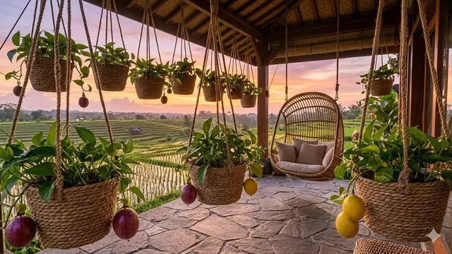 Ide Taman Buah Minimalis di Rumah Kecil. AI