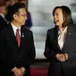 Kamala Harris sediri diagendakan hadir dalam rangkaian kegiatan KTT ASEAN di JCC pada Rabu (6/7). (AP Photo/Achmad Ibrahim, Pool)