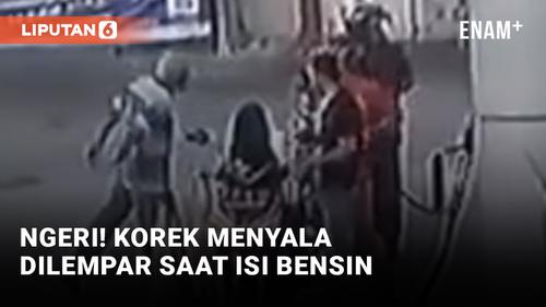 VIDEO: Edan! Pria Lempar Korek Api di SPBU Cirebon