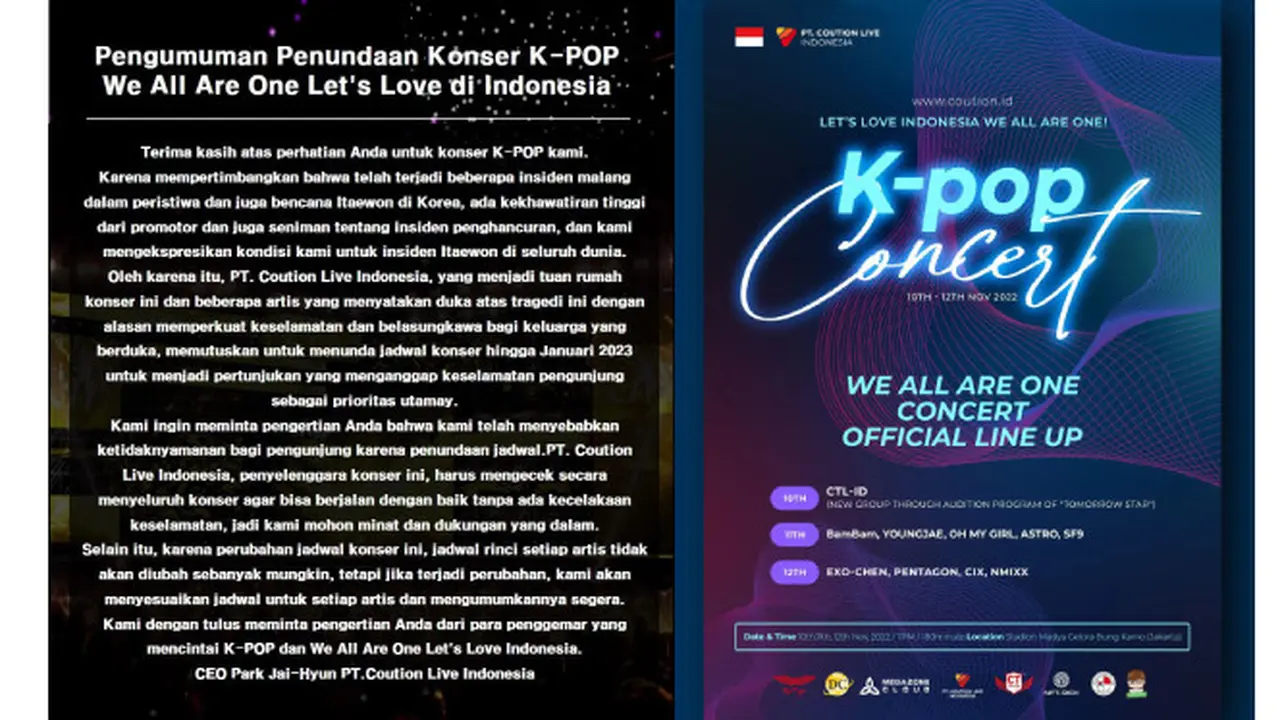 Konser We All Are One Resmi ditunda, Penonton Minta Refund