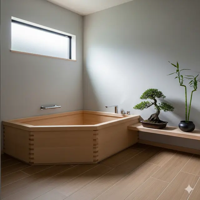 Desain Kamar Mandi dengan Bathtub Sudut