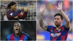 Barcelona tercatat memiliki penyerang-penyerang hebat di lapangan hijau. Diantaranya adalah Lionel Messi, pemain asal Argentina ini banyak memberikan beragam trofi juara untuk Barcelona. Berikut Lionel Messi dan 5 penyerang legendaris Barcelona. (kolase foto AFP)