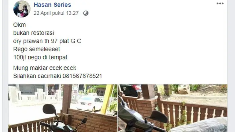 Viral Honda Astrea 1997 Baru 3 Km Dibanderol Rp100 Juta (facebook Hasan Series)