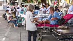 Ibu kota Thailand, Bangkok, diumumkan menjadi daerah bencana imbas gempa bumi magnitudo 7,7 yang mengguncang Myanmar. (Chanakarn Laosarakham/AFP)