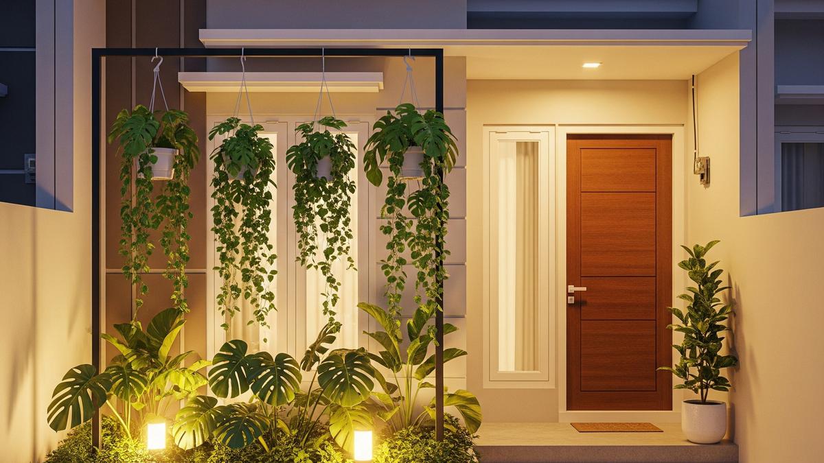 6 Model Taman Depan Rumah Type 36 dengan Tanaman Gantung, Hemat Space