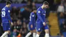 Penyerang Chelsea, Eden Hazard, tampak lesu usai gagal mengalahkan Southampton pada laga Premier League di Stadion Stamford Bridge, Kamis (3/1). Kedua tim bermain imbang 0-0. (AP/Frank Augstein)
