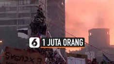 Lebih dari sejuta warga Chile berunjuk rasa di kota Santiago, memprotes kebijakan ekonomi pemerintah Chile.