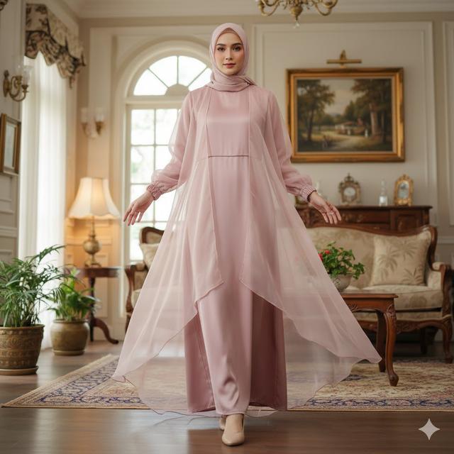 7 Tren Gamis Layer Modern Rok Depan Pendek untuk Lebaran 2026, Bikin ...