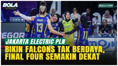 Jakarta Electric PLN Mobile menang 3-0 atas Medan Falcons pada Kamis (12/2/2026) di GOR Utama Bojonegoro dalam lanjutan Proliga 2026. Kemenangan ini membuka peluang Electric PLN lolos final four setelah tampil dominan sepanjang pertandingan.