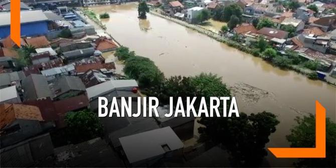 VIDEO: Tampilan Udara Banjir 5 Meter di Rawajati Pancoran