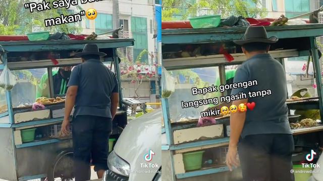 Kebaikan Berbuah Keberuntungan, Pedagang Gorengan Beri Ojol Pertolongan Dibalas Rezeki