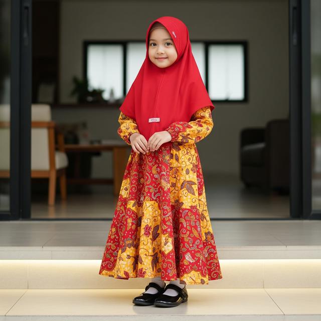 Model Gamis Batik Anak Perempuan Lengan Panjang