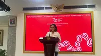 Menteri Keuangan Sri Mulyani menyampaikan kepastian anggaran makan bergizi gratis Prabowo-Gibran (dpk: Maul)